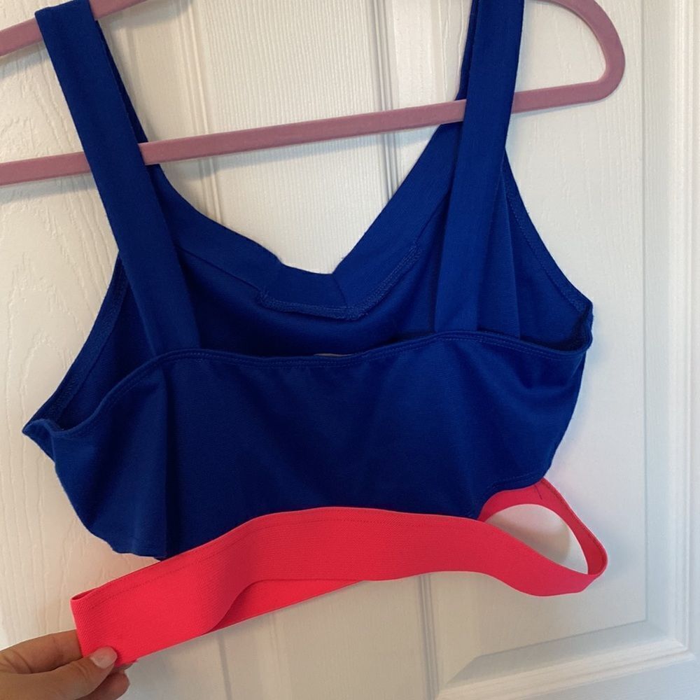 Charlotte Russe- Royal blue and hot pink cropped with side cut outs- Size XL - Picture 4 of 6